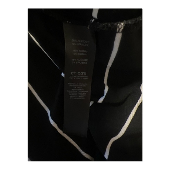 Chico’s Travelers Open Front Black and White Striped Cardigan Size 3 TY1 - Picture 5 of 5